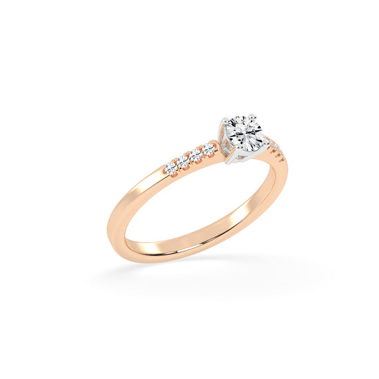 Elysara  emerald cut classic lab diamond ring