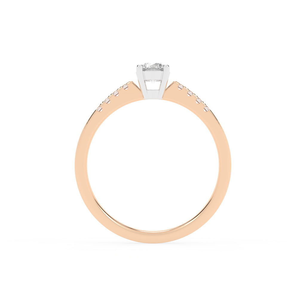 Elysara  emerald cut classic lab diamond ring