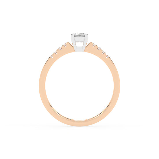 Elysara  emerald cut classic lab diamond ring
