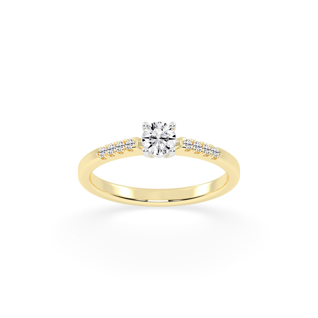 Elysara  emerald cut classic lab diamond ring