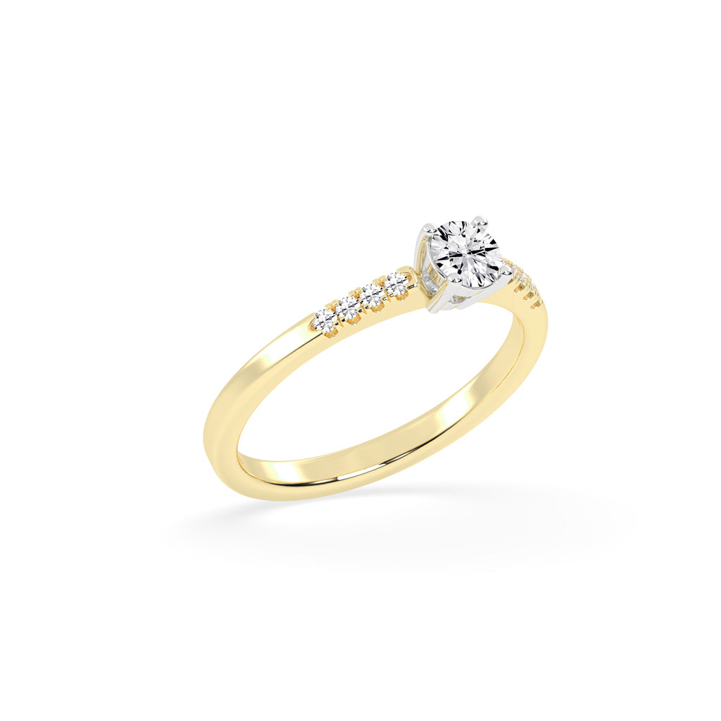Elysara  emerald cut classic lab diamond ring