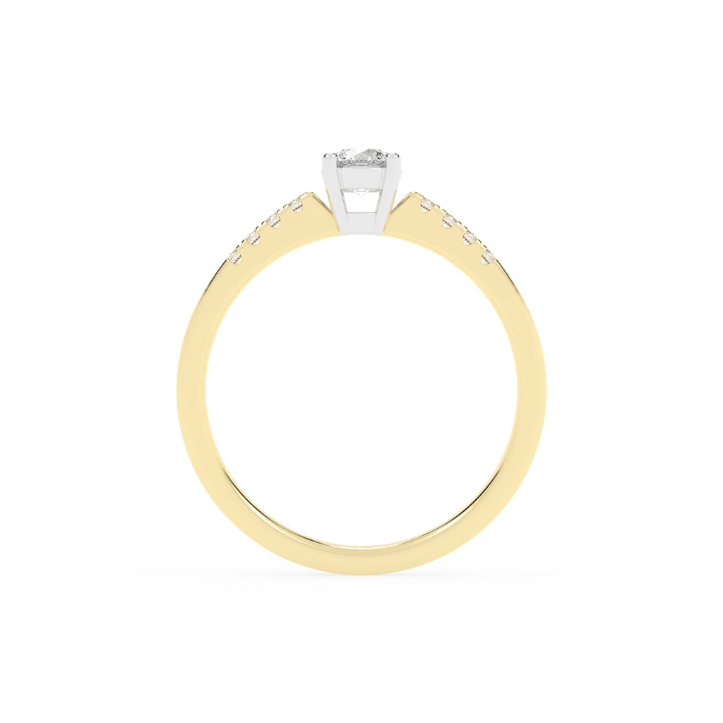 Elysara  emerald cut classic lab diamond ring