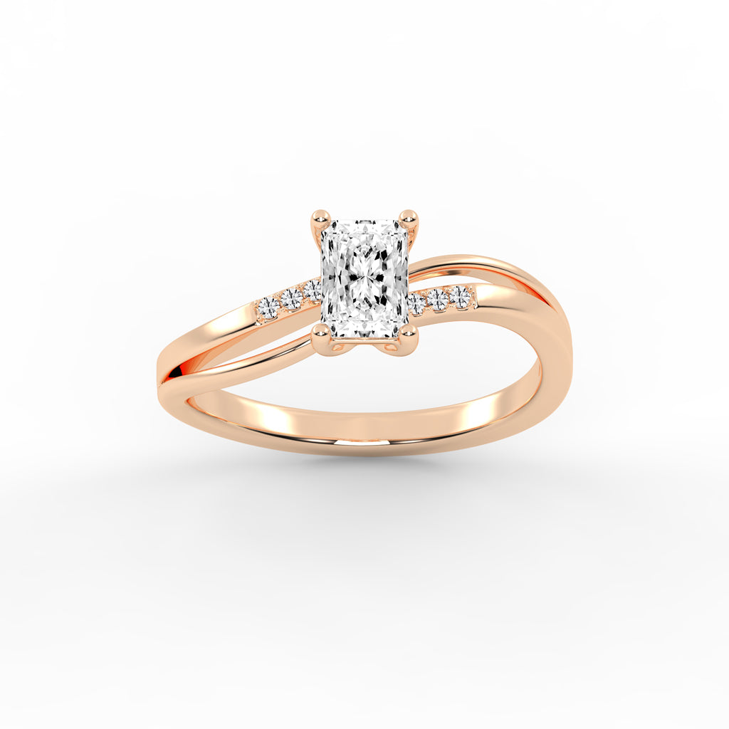 Lavenza  Furay radiant cut classic lab diamond ring
