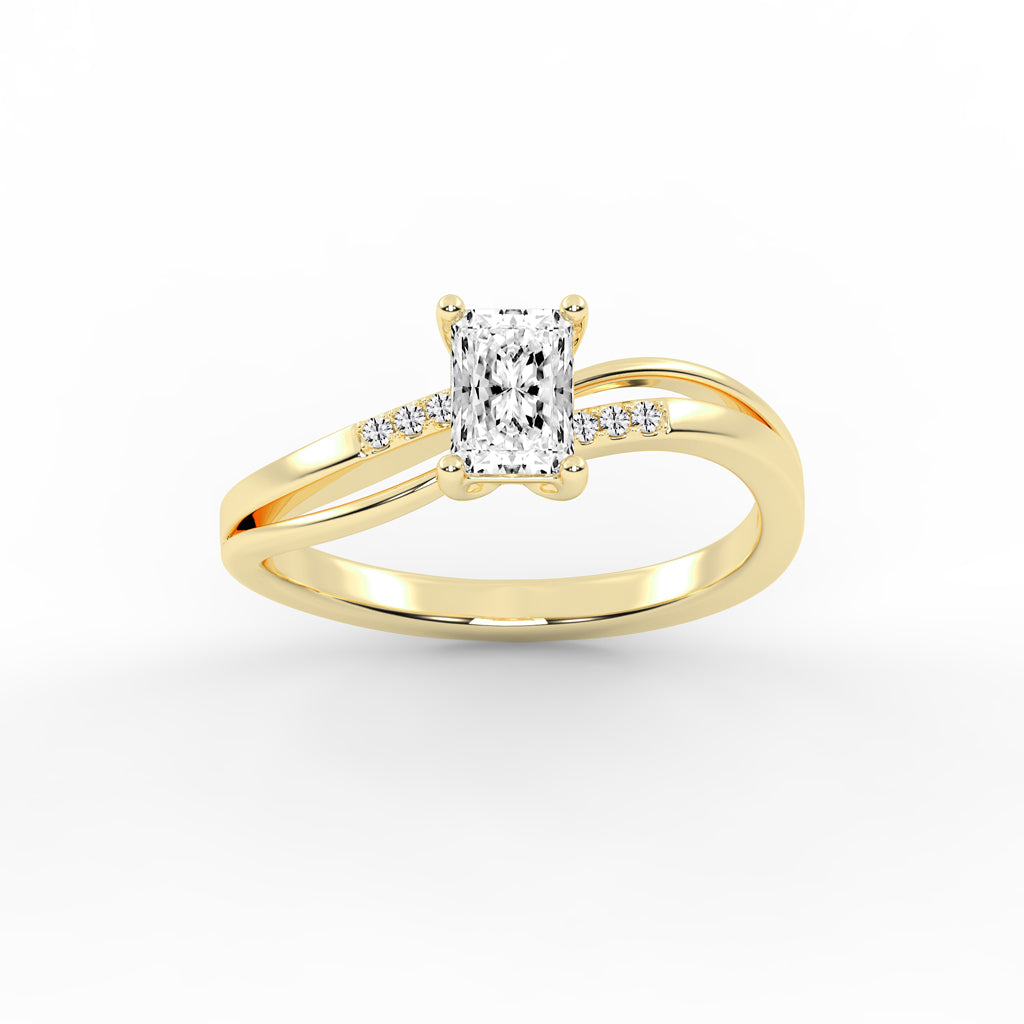 Lavenza  Furay radiant cut classic lab diamond ring
