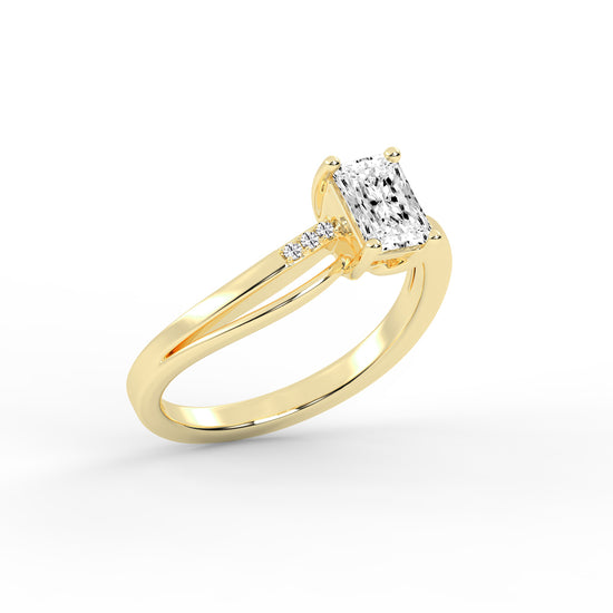 Lavenza  Furay radiant cut classic lab diamond ring