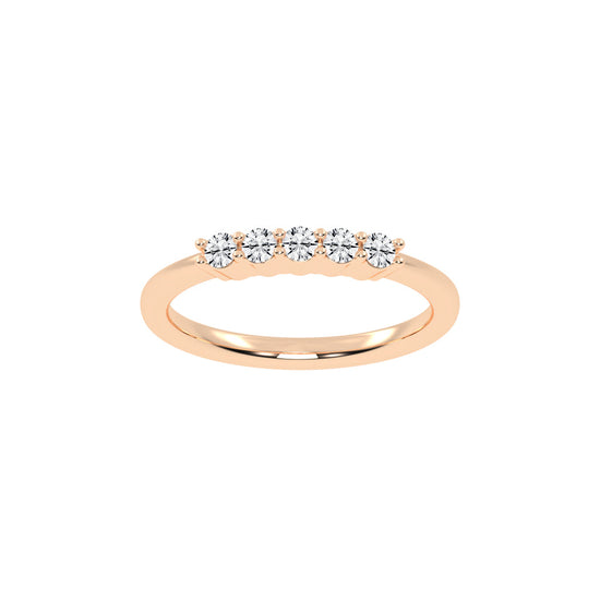 Aurelia 5 stone half eternity lab diamond ring