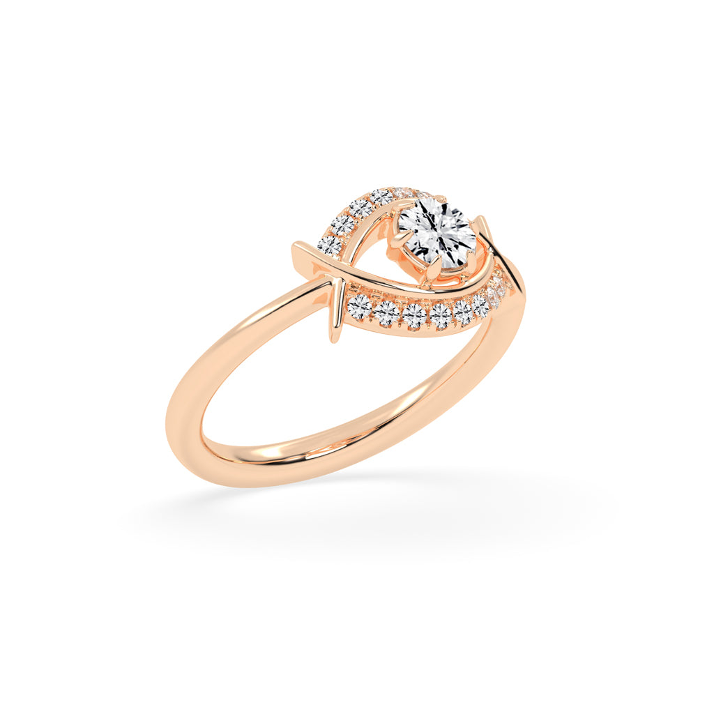 Delivora round eye cut delicate lab diamond ring