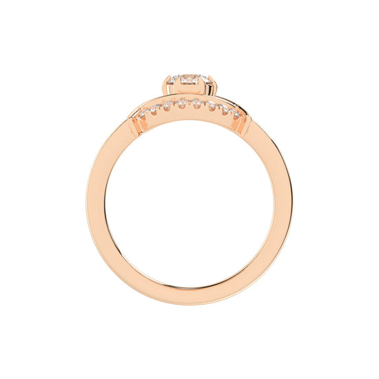 Delivora round eye cut delicate lab diamond ring