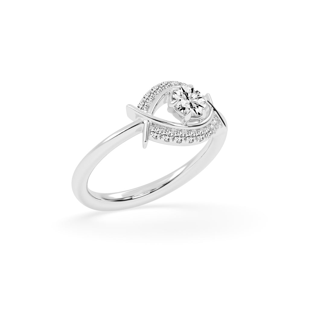 Delivora round eye cut delicate lab diamond ring