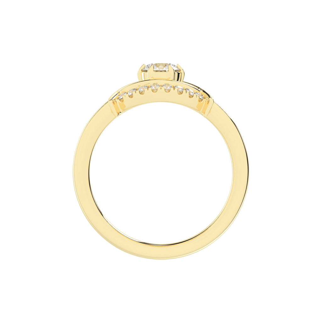 Delivora round eye cut delicate lab diamond ring