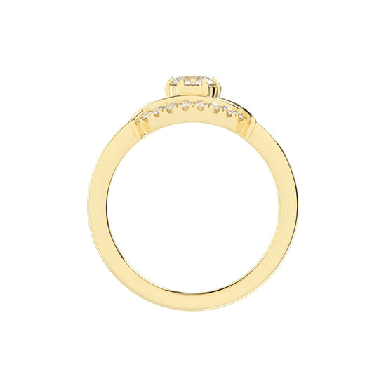 Delivora round eye cut delicate lab diamond ring