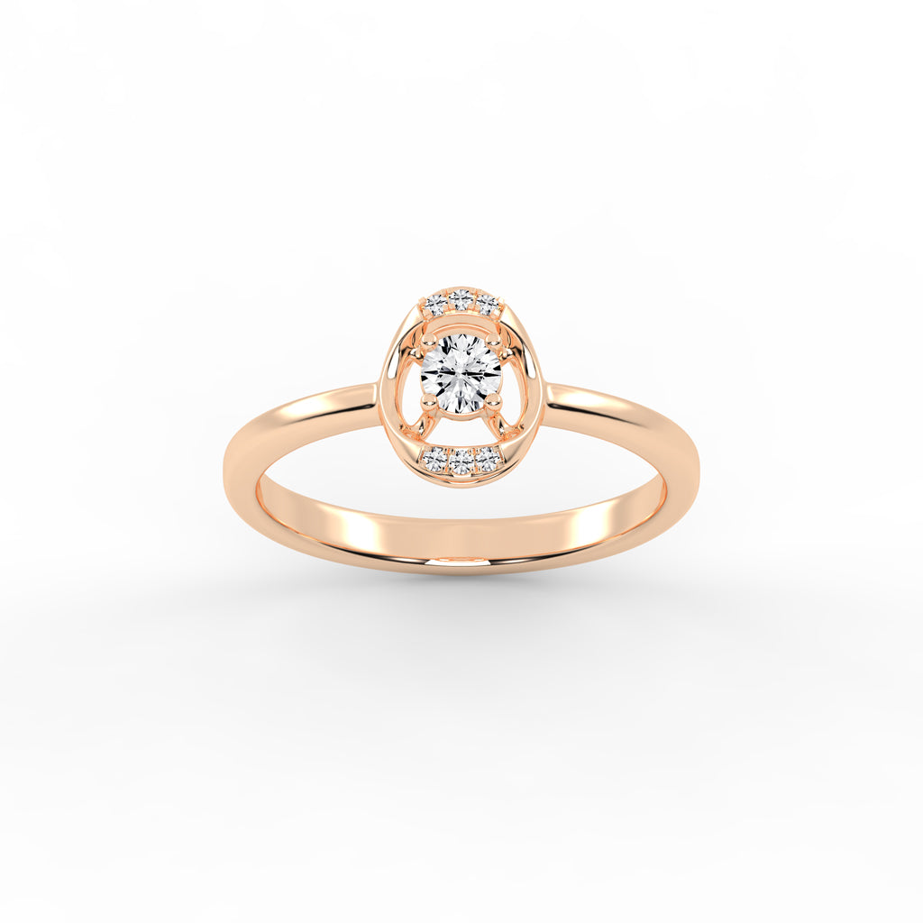 Delioris four prong round cut delicate lab diamond ring