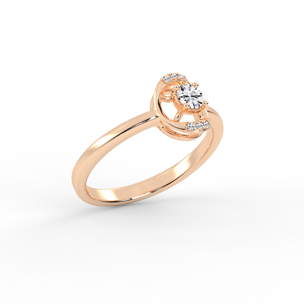 Delioris four prong round cut delicate lab diamond ring