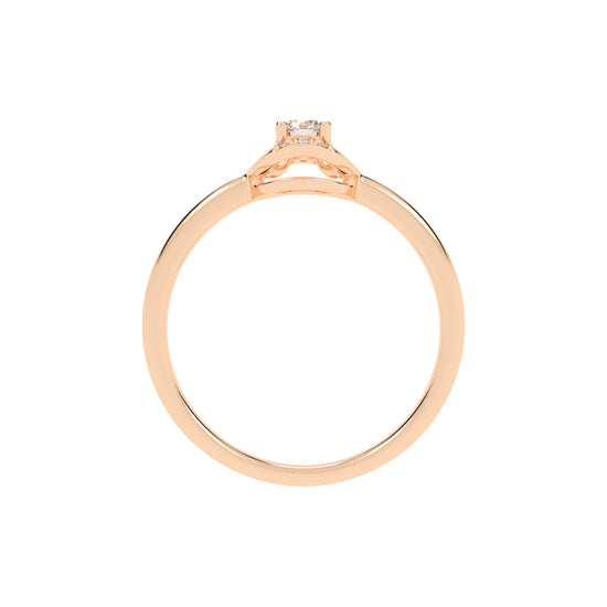 Delioris four prong round cut delicate lab diamond ring