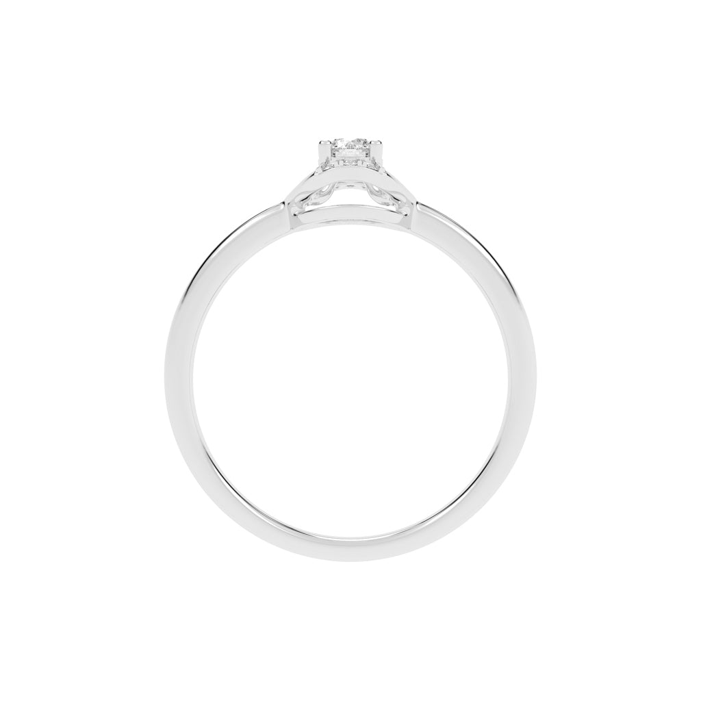 Delioris four prong round cut delicate lab diamond ring