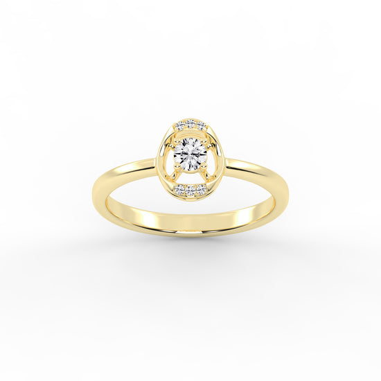 Delioris four prong round cut delicate lab diamond ring