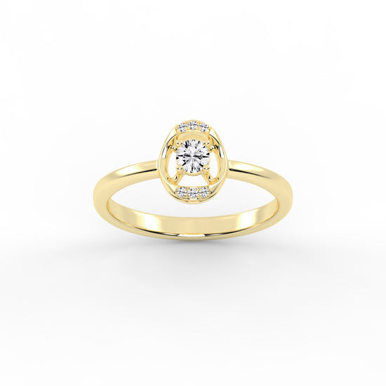 Delioris four prong round cut delicate lab diamond ring
