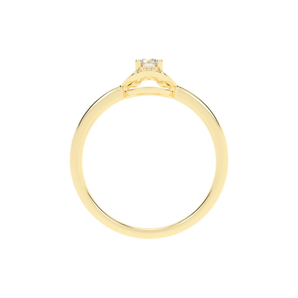 Delioris four prong round cut delicate lab diamond ring