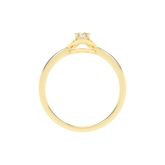 Delioris four prong round cut delicate lab diamond ring