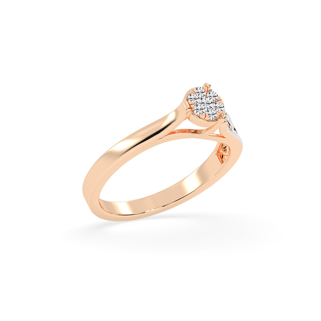 Delivoraine round cut delicate lab diamond ring