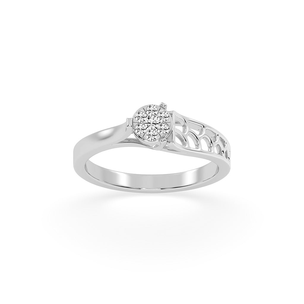 Delivoraine round cut delicate lab diamond ring