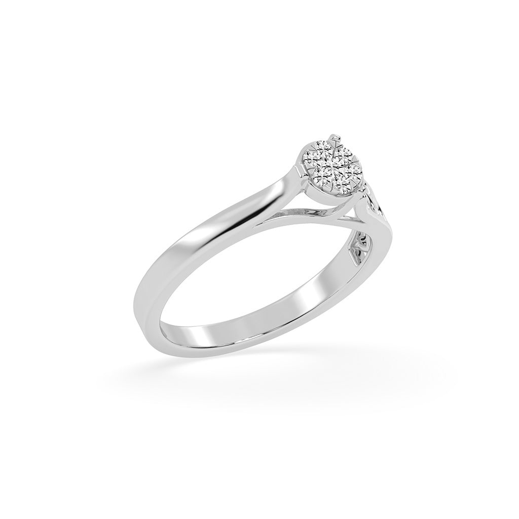 Delivoraine round cut delicate lab diamond ring