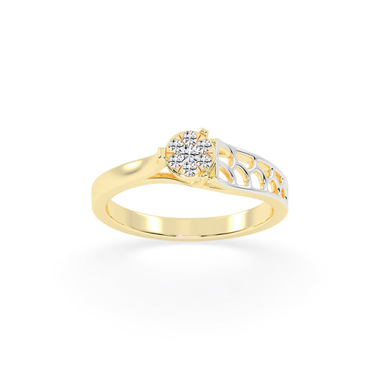 Delivoraine round cut delicate lab diamond ring