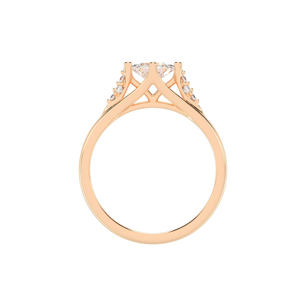 Divosia four prong Princess cut classic lab diamond ring