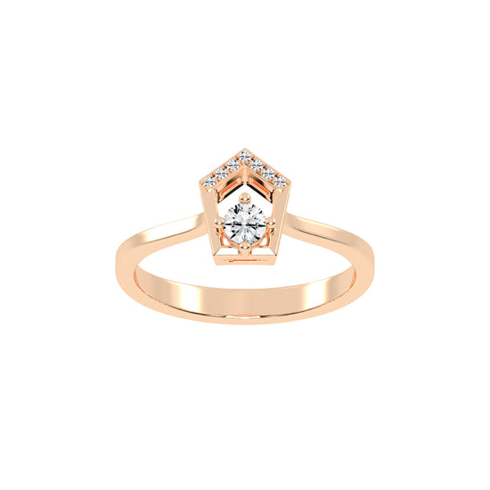 Delineura traditional round cut delicate lab diamond ring