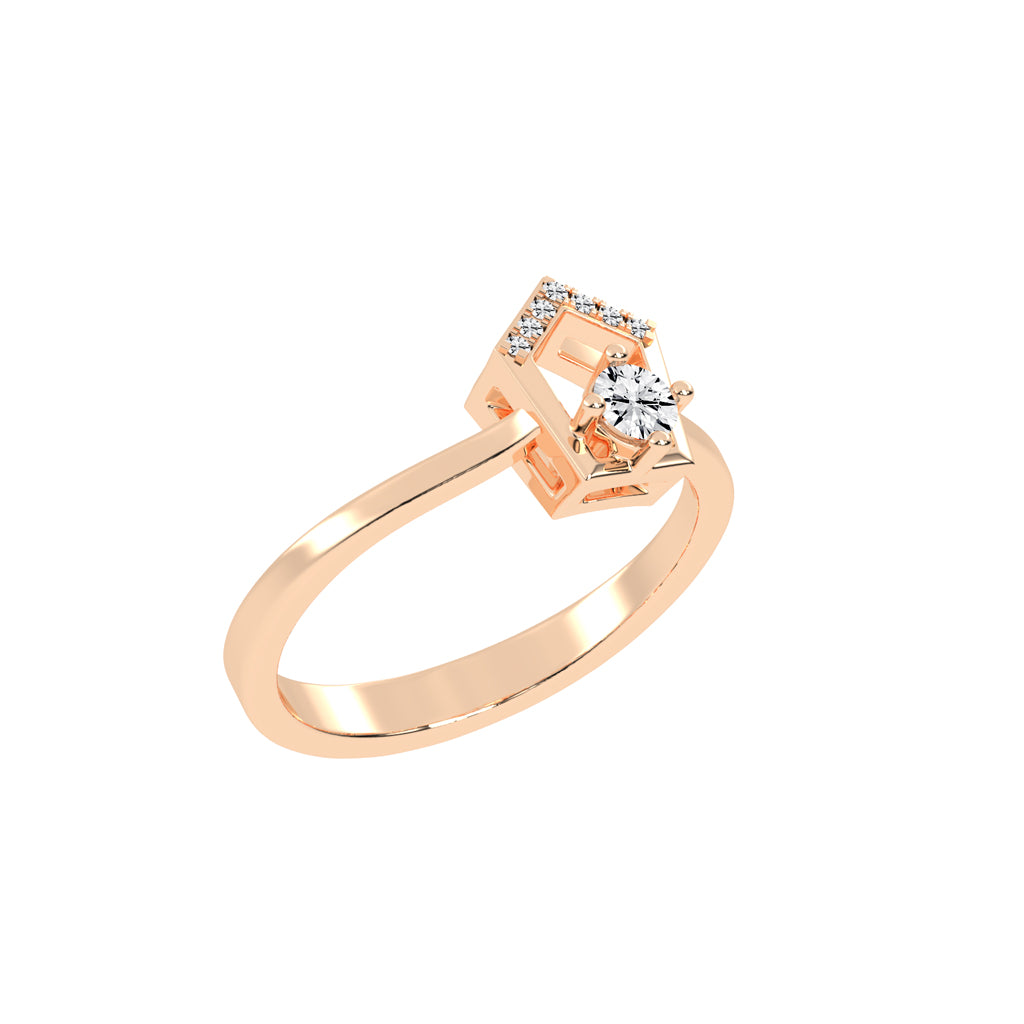 Delineura traditional round cut delicate lab diamond ring