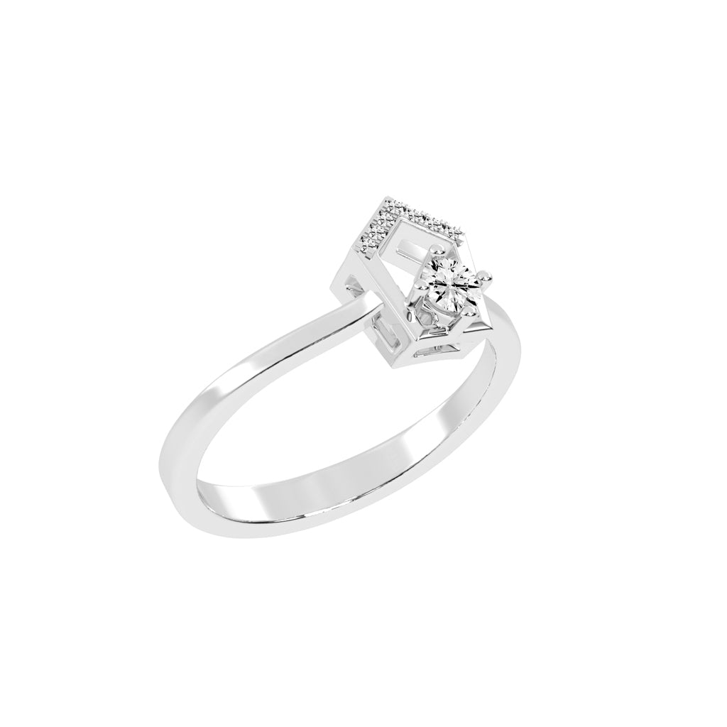 Delineura traditional round cut delicate lab diamond ring