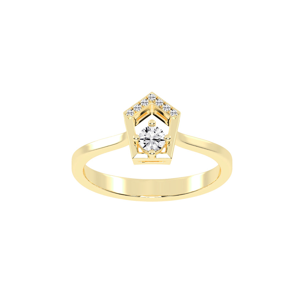 Delineura traditional round cut delicate lab diamond ring