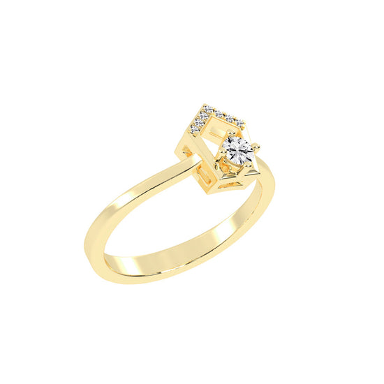 Delineura traditional round cut delicate lab diamond ring