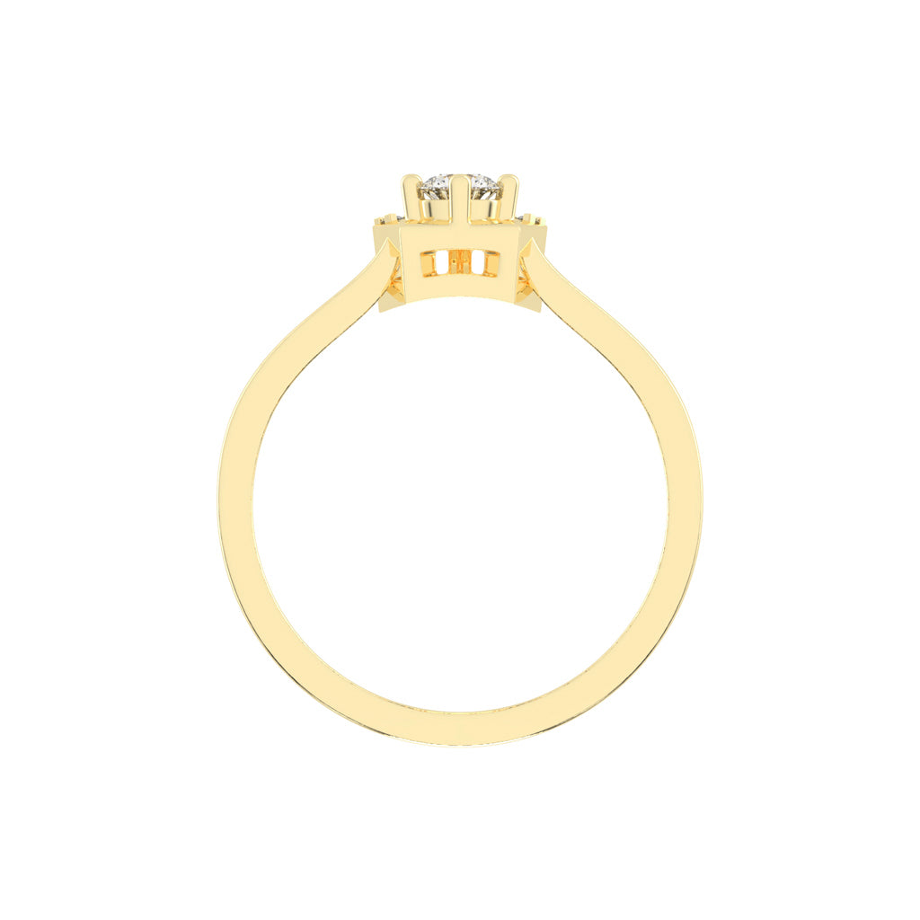 Delineura traditional round cut delicate lab diamond ring