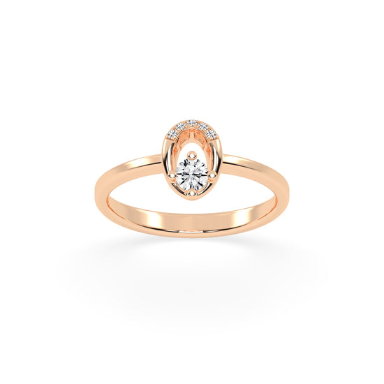 Delineva splendid round cut delicate lab diamond ring