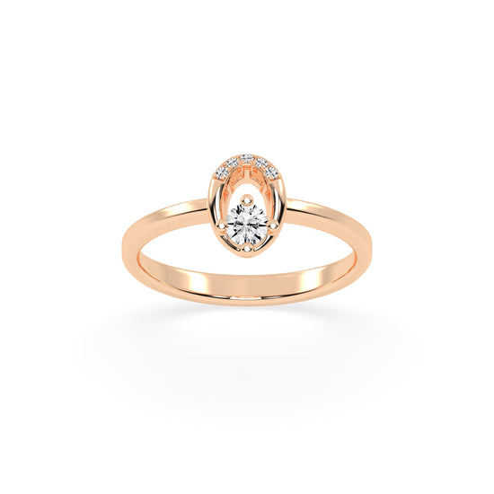 Delineva splendid round cut delicate lab diamond ring