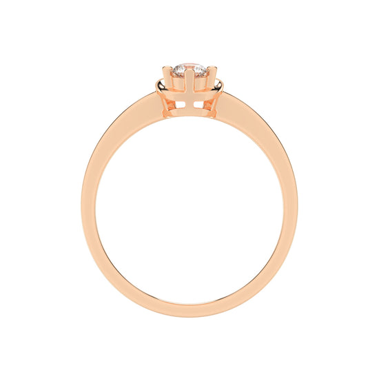 Delineva splendid round cut delicate lab diamond ring