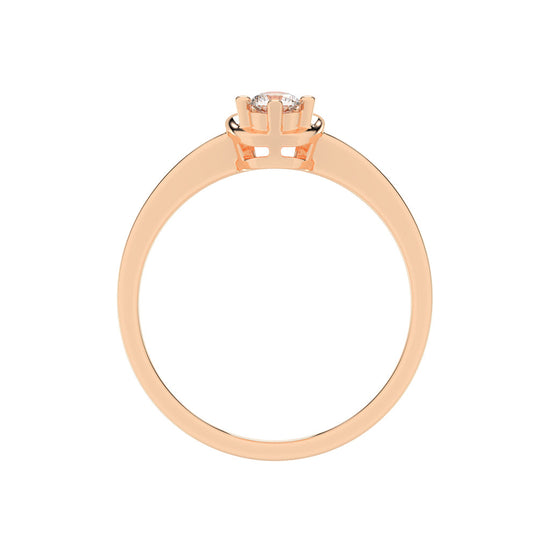 Delineva splendid round cut delicate lab diamond ring