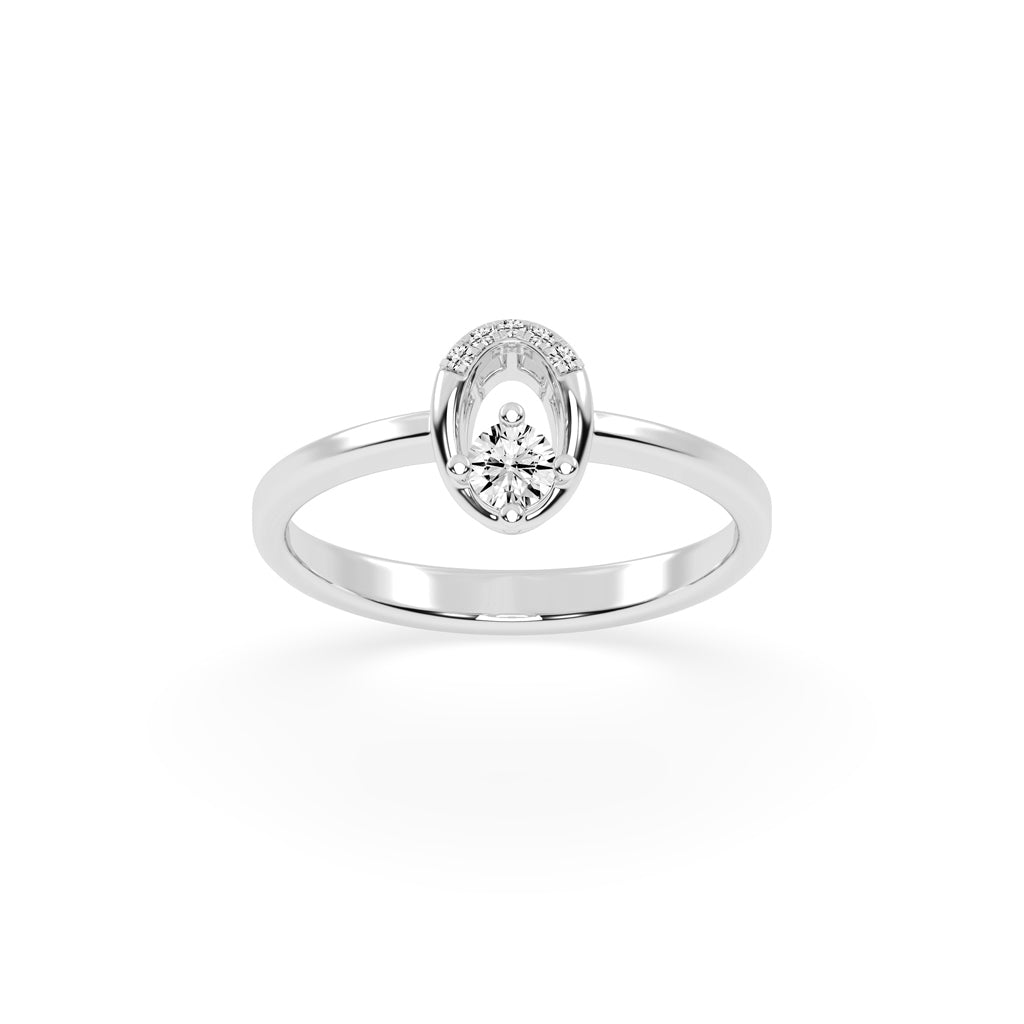 Delineva splendid round cut delicate lab diamond ring