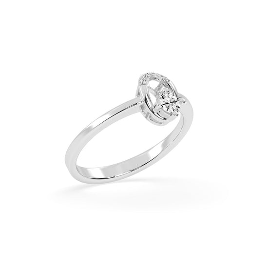 Delineva splendid round cut delicate lab diamond ring