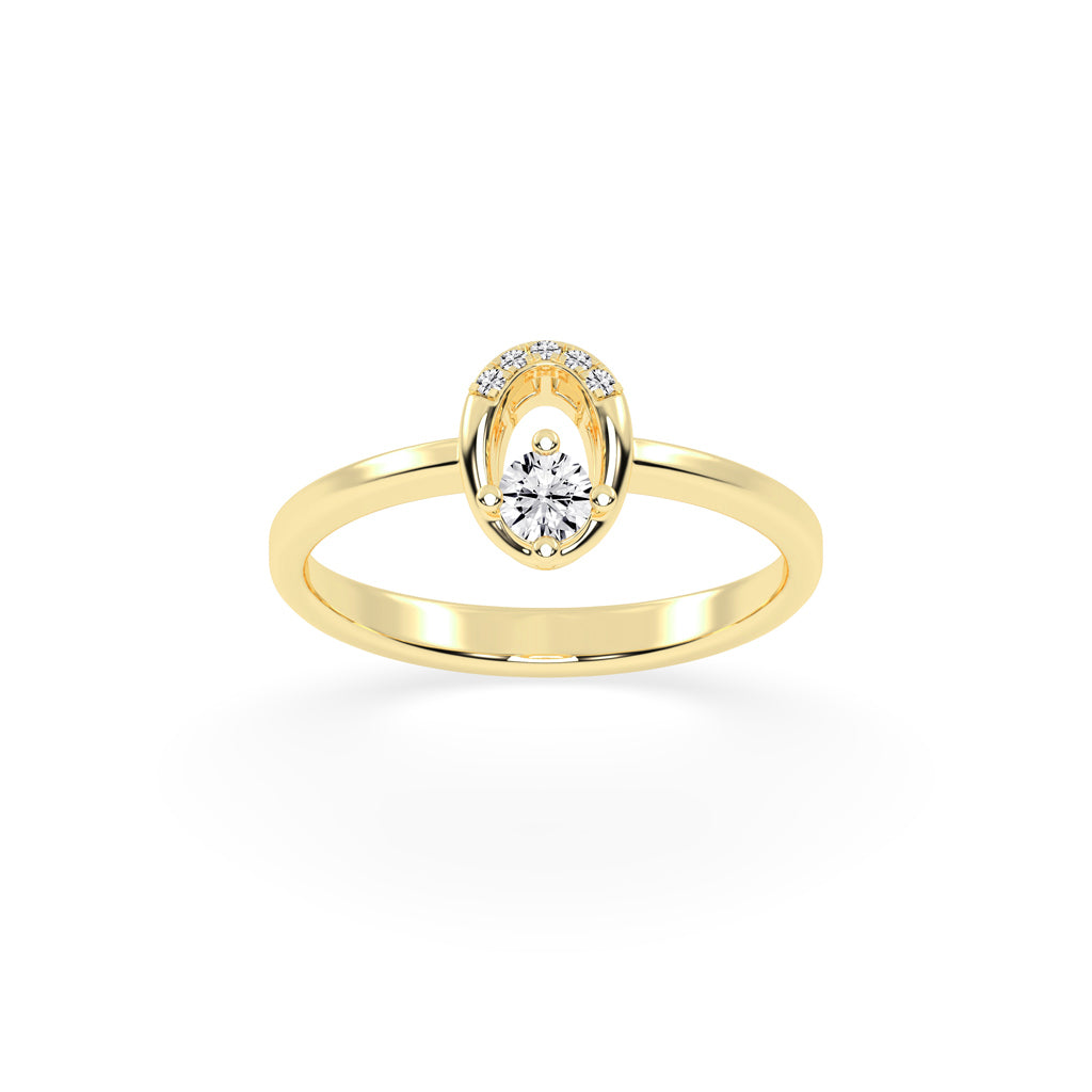 Delineva splendid round cut delicate lab diamond ring
