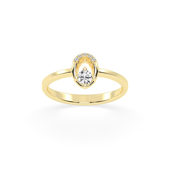 Delineva splendid round cut delicate lab diamond ring