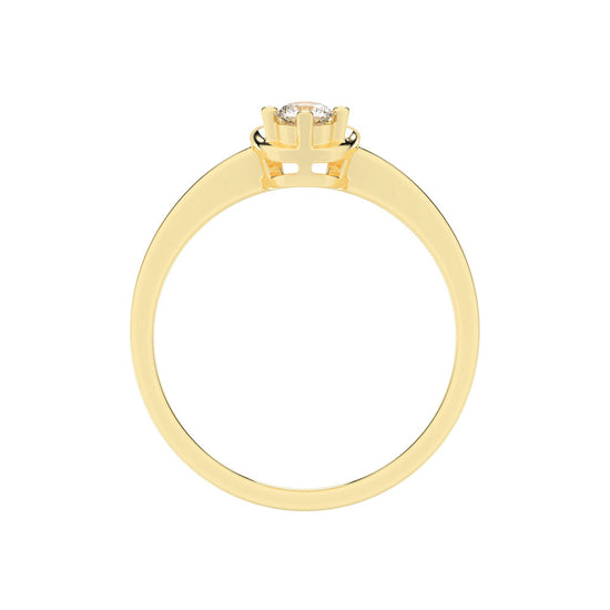 Delineva splendid round cut delicate lab diamond ring