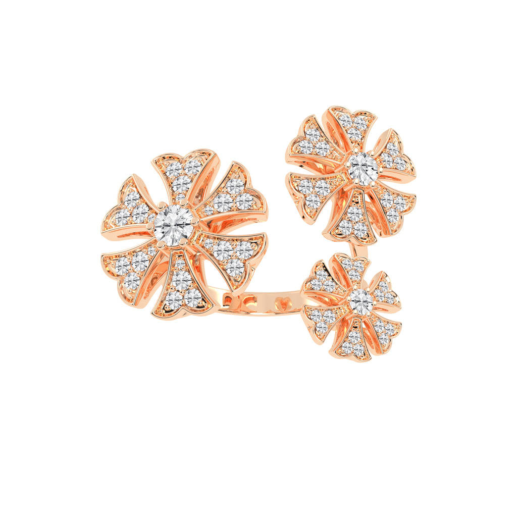 Luminous Triple Blossom Ring
