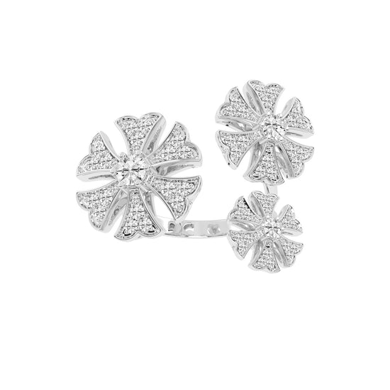 Luminous Triple Blossom Ring