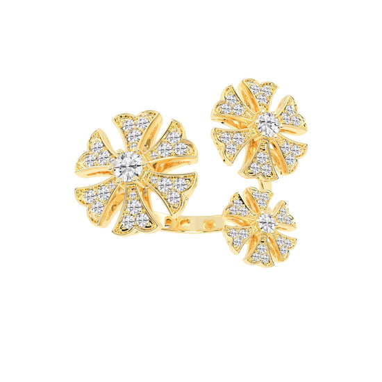 Luminous Triple Blossom Ring