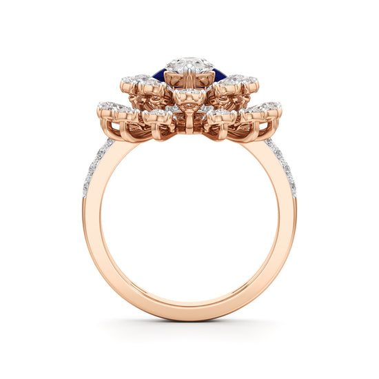 Royal Sapphire and Diamond Statement Ring