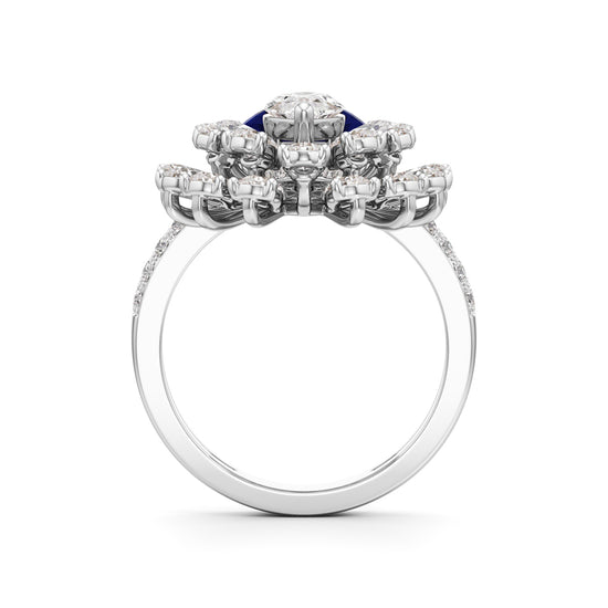 Royal Sapphire and Diamond Statement Ring