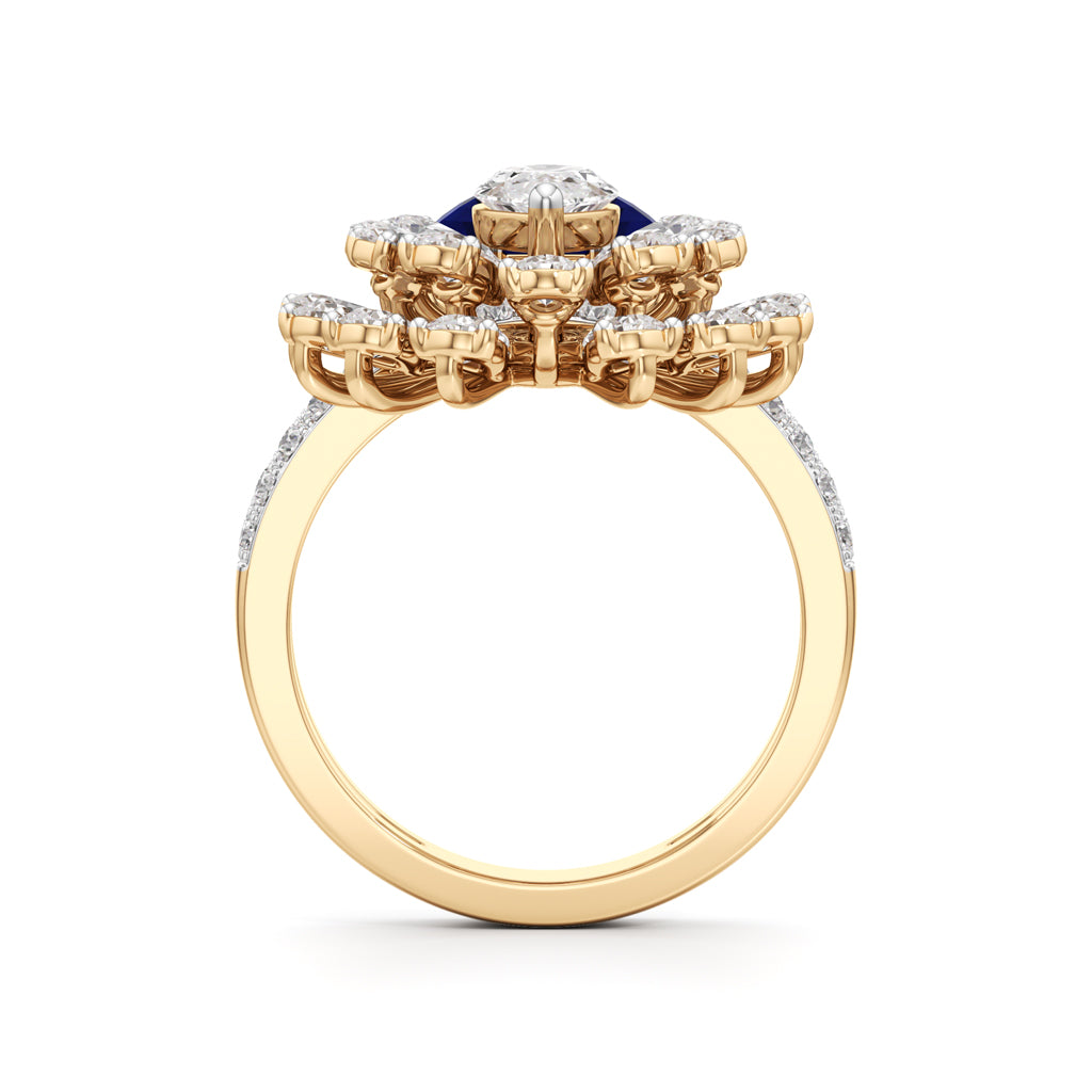 Royal Sapphire and Diamond Statement Ring