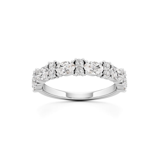 Marquise and Round Diamond Half-Eternity Ring